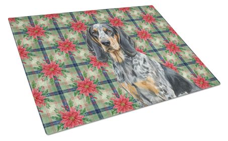 Bluetick Coonhound Christmas PoinsettIas Glass Cutting Board Decorative Tempered Glass Kitchen Cutting and Serving Board Large Size Chopping Boar
