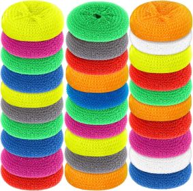 Plastic Dish Scrubbers for Dishes Pot Round Nylon Pad, Mesh Scouring Non Scratch Pads(Rainbow Colors,30 Pieces)
