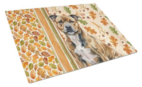 Brindle Staffordshire Bull Terrier Heirloom Fall Glass Cutting Board Decorative Tempered Glass Kitchen Cutting and Serving Board Large Size Chopp