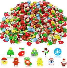 150 Pcs Christmas Cute Small Animal Erasers Bulk, Mini Erasers, Desk Pets, Christmas Pencil Erasers, Socks Santa Snowflakes Gift Filling Homework (Option: 150 Pcs)